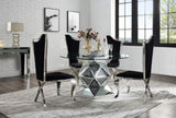 Black and Stainless Steel Side Chair with X-Shaped Back Leg B062P215490