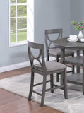 ZNTS Counter Height Dining Table w Storage Shelve 4x Chairs Padded Seat Unique Design Back 5pc Dining Set B011P145834