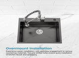 23"x19" Undermount Kitchen Sink Stainless Steel Under Counter Deep Single Bowl Undermount Sink Basin T3177P286027