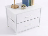 2/4-Drawer Dresser with Metal Frame & Wood Top, Fabric Storage Organizer, White 57610380