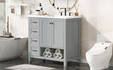 36" Bathroom Vanity with Sink Top, Bathroom Vanity Cabinet with Two Doors and Two Drawers, Solid N725P245278E
