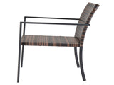 Set of 2 Stackable Outdoor Wicker Patio Dining Chairs, All-Weather Firepit Armchair with Armrests, 80539586
