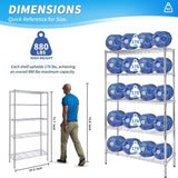 ZNTS Heavy Duty Shelving Unit, Wire Metal Stackable Storage, 5-Tier Shelf, Chrome, 36" W x 13.8" D x W1134143003