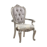 ZNTS ACME Ariadne Side Chair , Velvet & Antique Plantinum Finish DN02282