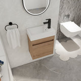 18'' Floating Wall-Mounted Bathroom Vanity with White Resin Sink & Soft-Close Cabinet Door W99936260