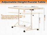 (WHITE) Wooden 1500 Piece Table with Drawer, 35"*27.17" Adjustable Table, 360&deg Tilting W2641P442535