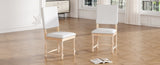 TOPMAX Vintage Traditional 2-Piece Upholstered Dining Chairs with Padded Backs, Natural N717P170411A