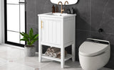 ZNTS 20" Bathroom Vanity with Sink, Bathroom Cabinet with Soft Closing Door, Storage Rack and Open Shelf, WF308492AAK