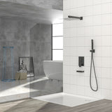 Shower System with Waterfall Tub Spout,12 Inch Wall Mounted Square Shower System with Rough-in W124381871