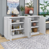 TREXM Sideboard Buffet Cabinet with Storage, Buffet Cabinet with Adjustable Shelves and Silver N715P192557K