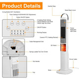 Fast Heating Oscillating Space Heater - 120&deg Wide Angle 30% Faster Warmth, 3D Flame, 5 Timer & 74413816
