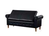 ZNTS Black Multifunctional Storage Rectangular Sofa Stool L2039BK