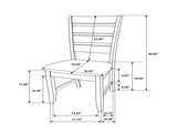 Set of 2 Dining Chairs with Fabric Upholstered Seat, Dark Grey B016P227268