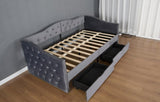 Upholstered Daybed with Storage Drawers, Wood Daybed Twin Size, No Box Spring Needed, Grey W1670P255474