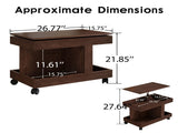 Small Coffee Table Wheels, 360&deg Rotating Desktop Multi-Functional Side Table, Rolling End Table 09869687