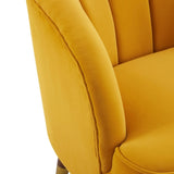 Upholstered Barrel Accent Chair With Wooden Legs N768P175907O