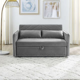 MH" Sleeper Sofa Bed w/USB Port, 3-in-1 adjustable sleeper with pull-out bed, 2 lumbar pillows and W119362743
