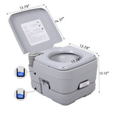 ZNTS Lightweight Portable Toilet, 2.6 Gallon Flushable Camping Toilet, Sanitary Outdoor Travel Toilet for W2181P154818