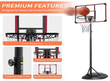 Portable Basketball Hoop System Stand Height Adjustable 7.5ft - 9.2ft with 32 Inch Backboard and 18664402