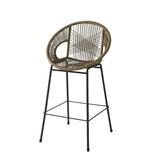 Ferrara Outdoor Patio Green Faux Wicker Barstool, Set of 2 N775P266222G