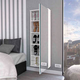 Connecticut Wall Mounted Shoe Rack, Mirror, Five Shelves, Ten Shoes Capacity B128P148901