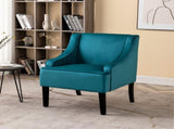Versatile Upholstered Side Chair, Solid Wood Frame with Recessed Arms, Tapered Front Legs and Flared B2735P511129