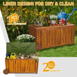 57 Gallon Outdoor Wood Storage Container with 2 Wheels, 2 in 1 Mutifunctional Garden Storage Bench 33551199