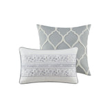 6 Piece Cotton Comforter Set Grey King B03595745