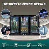 ORIKOOL Beverage Refrigerators Cooler 53 inch 3 Glass Door Back Bar, 480 Cans Commercial Display Bar W2095P162741