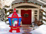 7.3FT Lighted Christmas Inflatable Decoration, Inflatable Lighthouse with Santa and Penguin, Funny 63115629