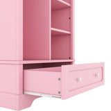 Open children's wardrobe with a hanging rod and open shelves, one large drawer, low design close to W1580P257497
