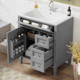 ZNTS 30'' Bathroom Vanity with Top Sink, Modern Bathroom Storage Cabinet with 2 Drawers and a Tip-out 66615675