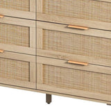 43.31"6-Drawers Rattan Storage Cabinet Rattan Drawer,for Bedroom,Living Room,Natural W75784347