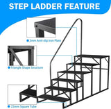 RV Stairs 6 Step Ladder, RV Steps Anti-Slip, Hot Tub Steps with Handrail, 660 lbs RV Ladder for 5th 97093499