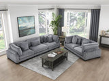 1pc Modern Living Room Furniture Modular Corner Seat Plush Gray Corduroy Fabric Upholstery Plywood B011P220980