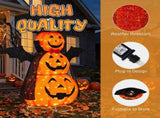 5ft Orange 3-Tier Retractable Fabric Pumpkin Halloween Light Decor with Cape & Wings, 130 Warm White 20091368