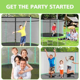 ZNTS 12ft Green Outdoor Toddler Trampoline with Enclosure Safety Net Jumping Fun Trampoline, heavy-duty 31935838