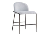 Galen Indoor Metal Upholstered Barstool, Antique Bronze Finish Frame with Gray Fabric, Set of 2 N775P290453G