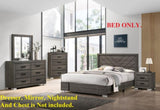 Contemporary Grey Finish Unique King Size Bed 1pc Bedroom Furniture Unique Lines Headboard Wooden B011P155468