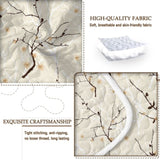 3pcs Minimalist Tree Branch Patterned Blankets Suitable For All Seasons, Including Flower And Autumn 05344033