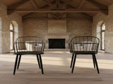Drylan Steel Framed Side Chair in Black Powder Coated Finish and Black Brushed Wood B2736P511289