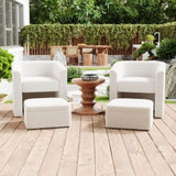 Accent chair white sofa chair one set, modern living room side chair, single sofa chair, footstool W1727P240730