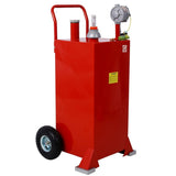 ZNTS 30 Gallon Gas Caddy With Wheels, Fuel Transfer Tank Gasoline Diesel Can Reversible Rotary Hand W46568159