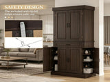 71" Freestanding Kitchen Pantry Cabinet with 4 Doors 2 Large Storage Cabinets And an Additional 19941052