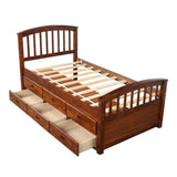 ZNTS . Twin Size Platform Storage Bed Solid Wood Bed with 6 Drawers 13384169