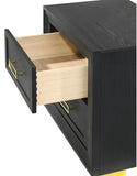 Glamorous 1pc Modern Glam Style 2-Drawer Nightstand Black Gold Finish Gold-colored Hardware Bedroom B011P144711