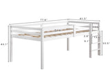 Elevated Cross Bracing Straight Ladder Twin Pine Wooden Bed White 69928690