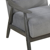 Casual Transitional Accent Chair 1pc Gray Velvet Upholstery Solid Wood Frame Living Room Furniture B011P264608