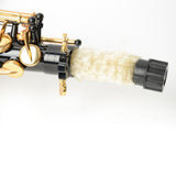Be Brass Carving Pattern Pearl White Shell Button Saxophone with Strap Black 68095818