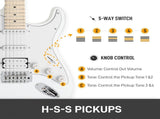 GST Stylish H-S-S Pickup Electric Guitar Kit with 20W AMP Bag Guitar Strap 04789197